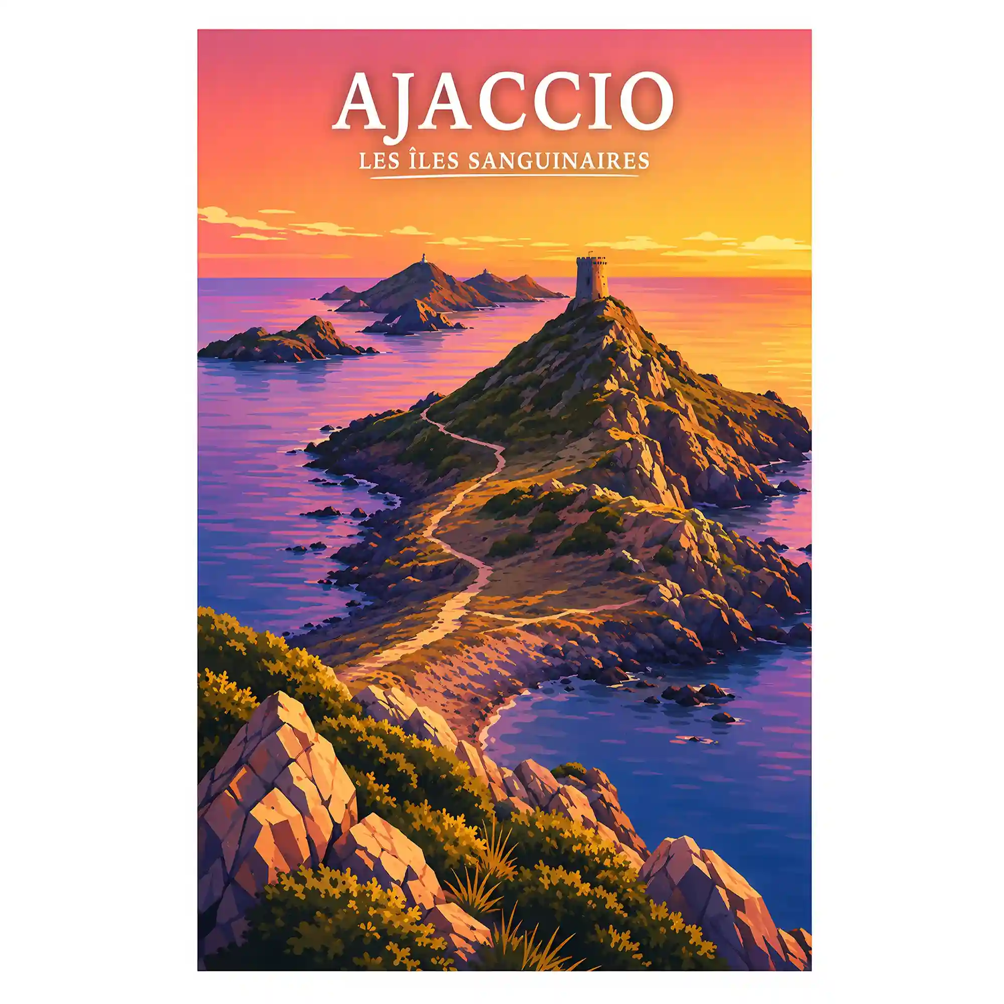 Affiche - Ajaccio - Les Îles Sanguinaires