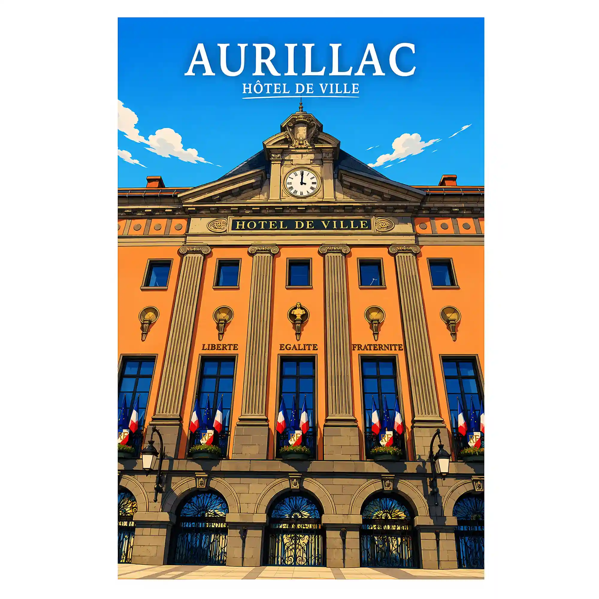 Affiche - Aurillac - Hôtel de Ville