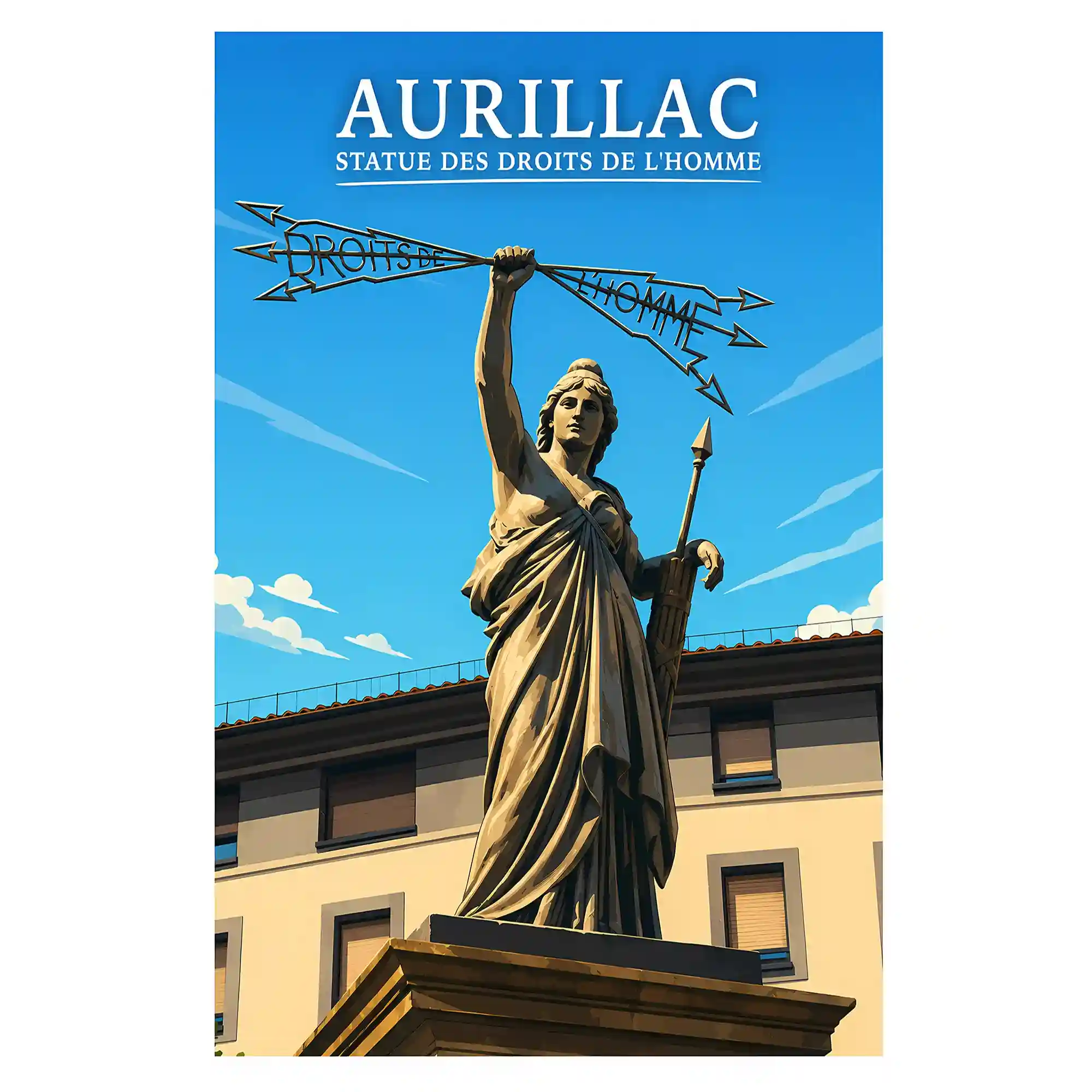 Affiche - Aurillac - Statue des Droits de l'Homme