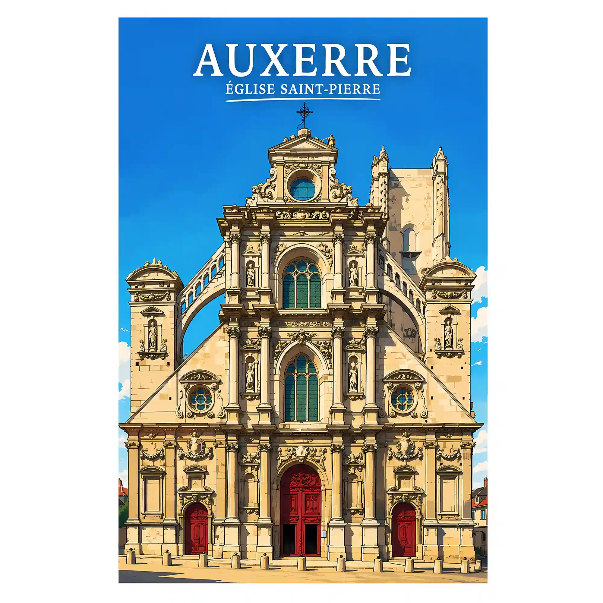Affiche - Auxerre - Église Saint-Pierre