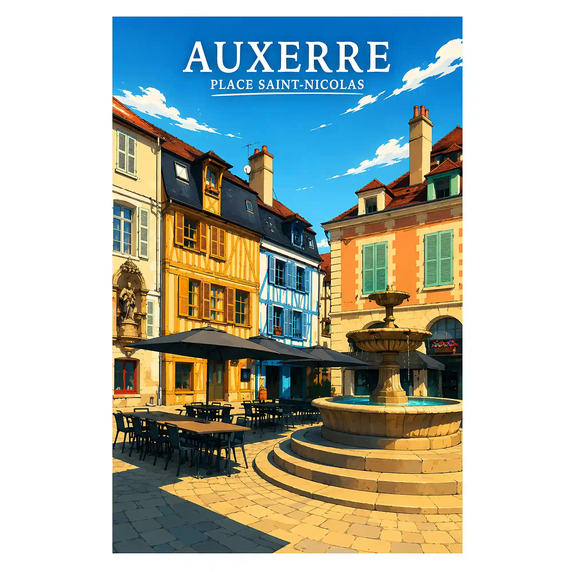 Affiche - Auxerre - Place Saint-Nicolas