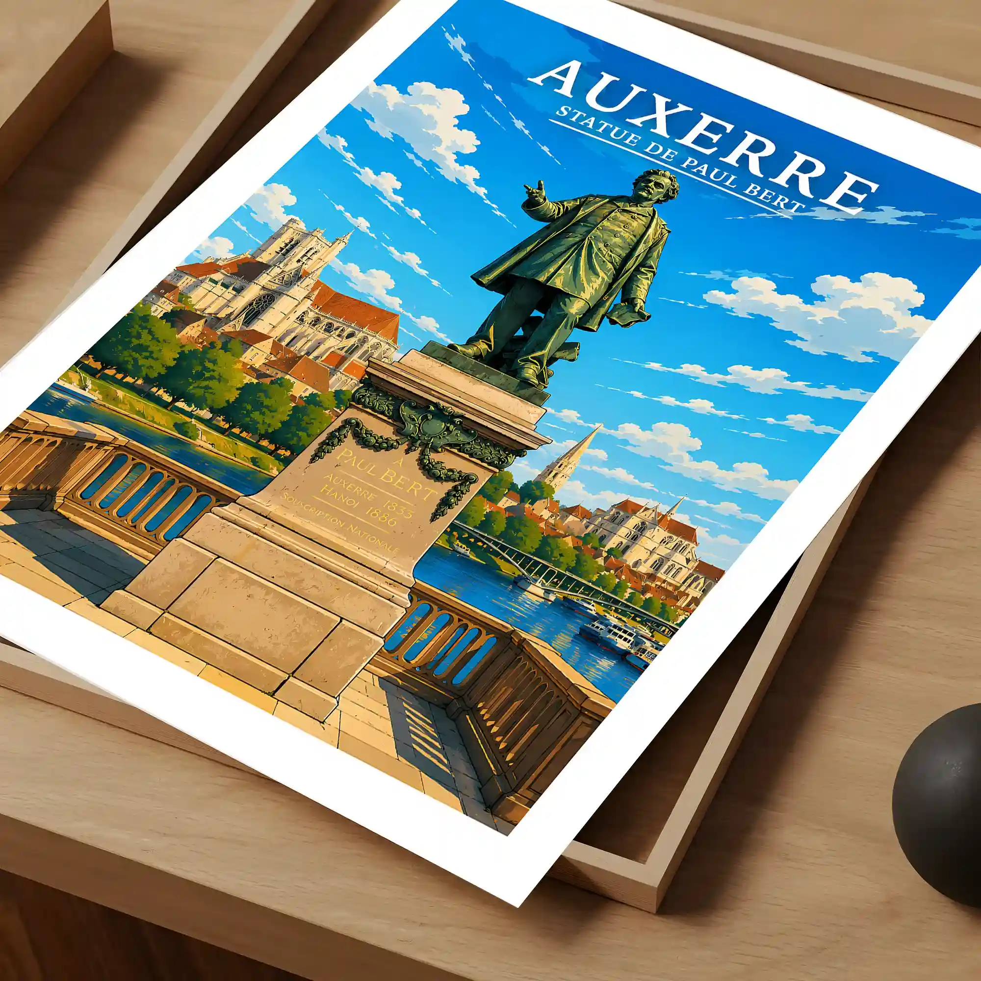 Affiche - Auxerre - Statue de Paul Bert - Image 4