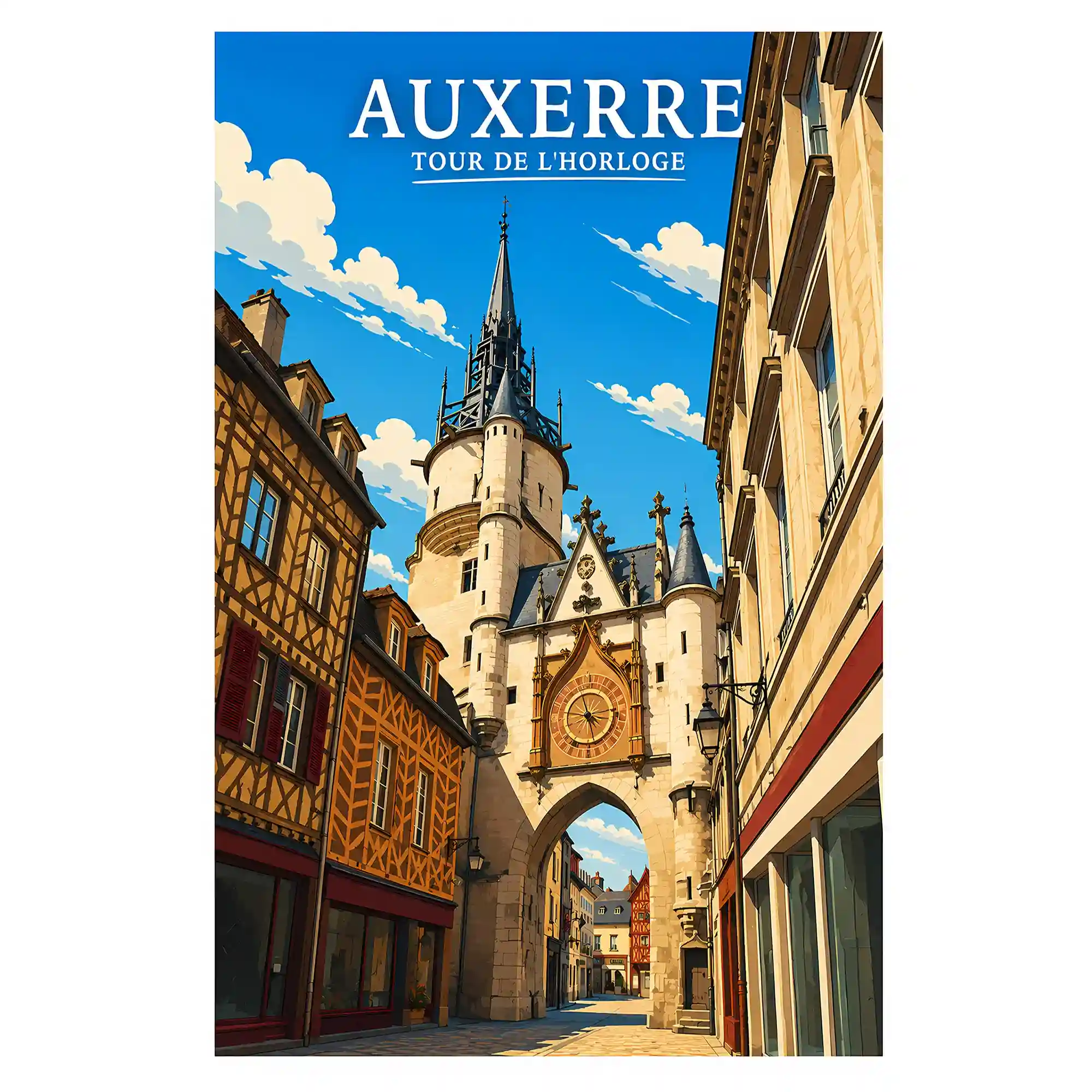 Affiche - Auxerre - Tour de l'Horloge